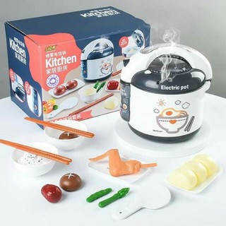 Đồ Chơi Nồi Cơm Điện Thông Minh Phun Hơi Nước, Phát Âm Thanh - Mô Phỏng Nấu Ăn Nhà Bếp