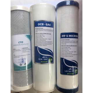 Bộ 3 lõi lọc nước 1,2,3 sử dụng cho hầu hết các loại máy lọc (số lượng 3 chiếc)