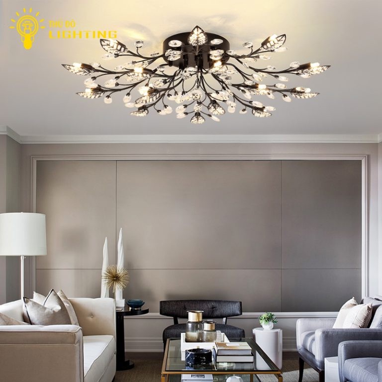 Đèn Mâm Ốp Trần Khổng Tước Trang Trí Phòng Khách Phòng Ngủ THỦ ĐÔ LIGHTING Mang Thiết Kế  Hiện Đại Ánh Sáng 3 Chế Độ