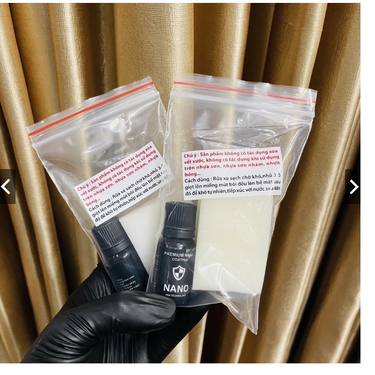 Phục hồi nhựa nhám xe máy NANO 10ml - làm đen nhựa nhám, hiệu ứng cánh sen, mưa không trôi, không phai màu