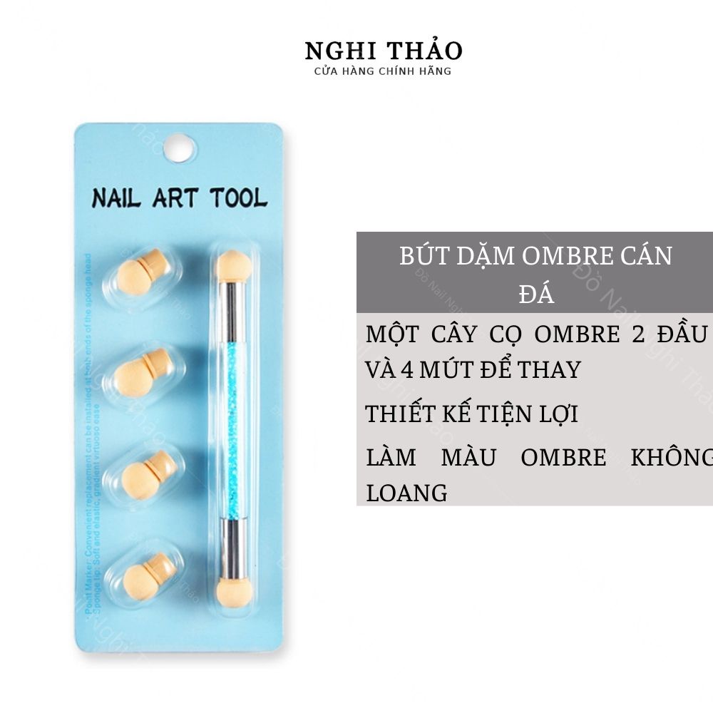 Cọ dặm ombre 2 đầu cán đá