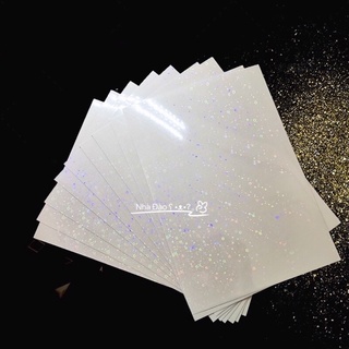 Màng cán hologram_trang trí toploader,card