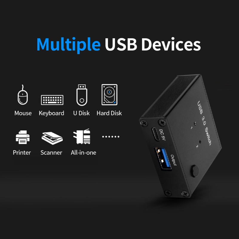 Hộp Chia Cổng USB KVM Kèm Dây Cáp Cho Máy Tính / Laptop