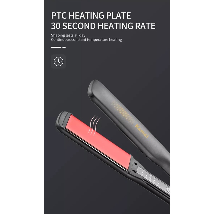 [Hàng mới về] Máy duỗi tóc Kemei Km-2518 bằng gốm tạo kiểu tóc hiệu quả chuyên nghiệp kiểm soát nhiệt độ