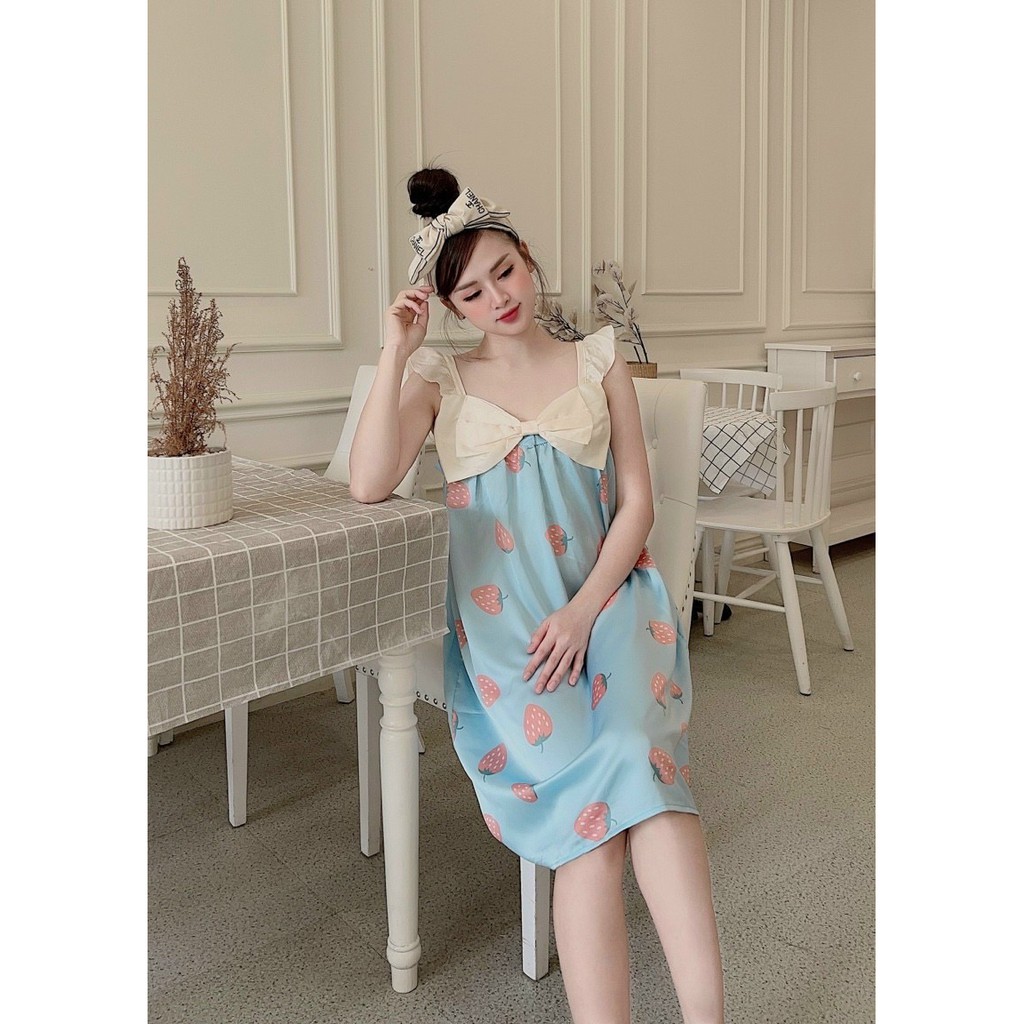 Đầm 2 dây satin, lụa thái 40-58kg | BigBuy360 - bigbuy360.vn