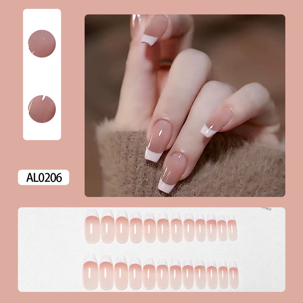Miếng Dán Trang Trí Móng Tay Màu Gradient Trong Suốt Dễ Tháo Rời