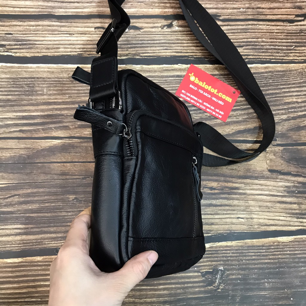 TÚI ĐEO CHÉO NAM MINI DA BÒ NHẬP KHẨU TD25 ĐỀN GẤP 10 NẾU KHÔNG PHẢI DA THẬT