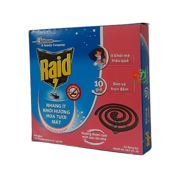 Nhang mũi ít khói các loại Raid và Jumbo hộp 10 khoanh