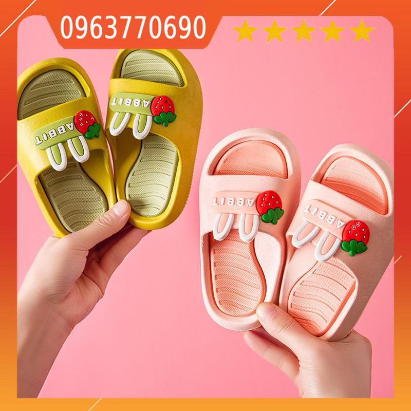 Dép Cho Bé Trai Bé Gái FREESHIP Dép Quai Ngang Tai Thỏ RABBIT Siêu Mềm Cực Nhẹ Êm Chân Chống Trơn Trượt Bé 2->14 Tuổi