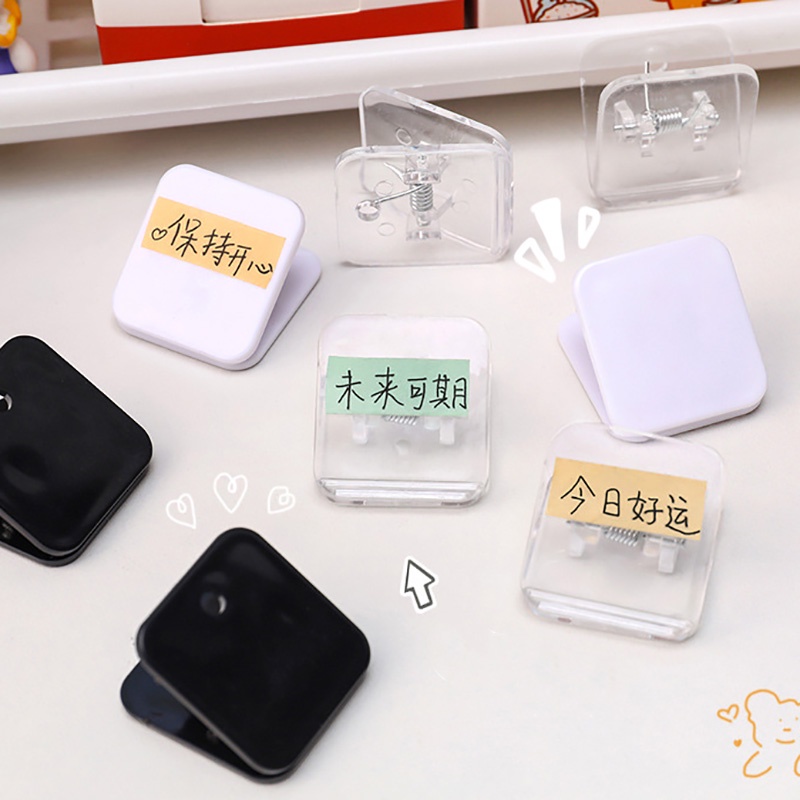 Kẹp Giấy Trong Suốt Hình Vuông Nhỏ Nhắn Dành Cho Học Sinh/Văn Phòng