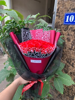 Hoa sáp bó 30 bông siêu chanh sả