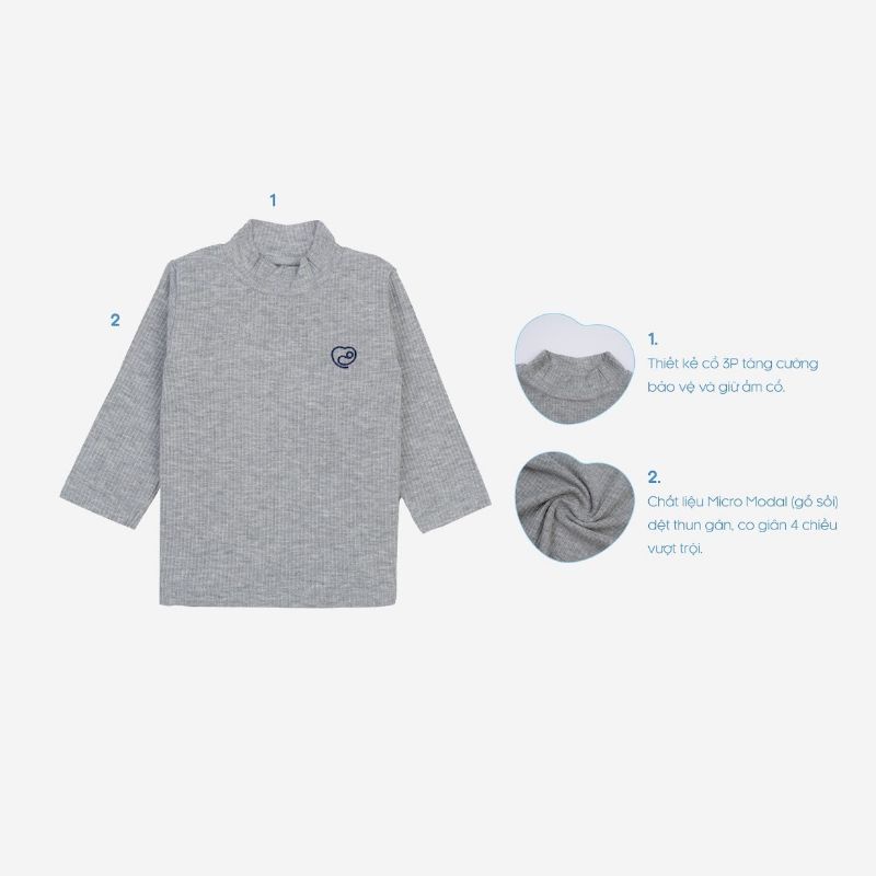 Áo Giữ Nhiệt BU Molist B41 • 6-9M 9-12M 12-18M 18-24M 2-3Y 3-4Y • Choding Home