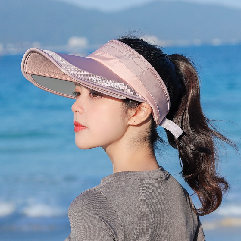 Nón Lưỡi Trai Hở Chóp Che Nắng Nửa Đầu Chống Tia Cực Tím Cho Nữ