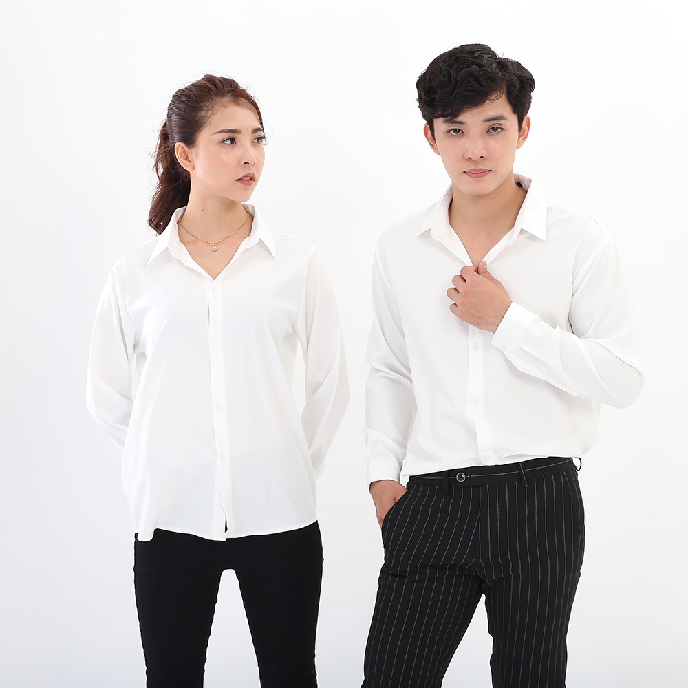 [Mã LT50 giảm 50k đơn 250k] Áo sơ mi VEST TAY DÀI form rộng BOTEE unisex nam nữ hai màu đen trắng