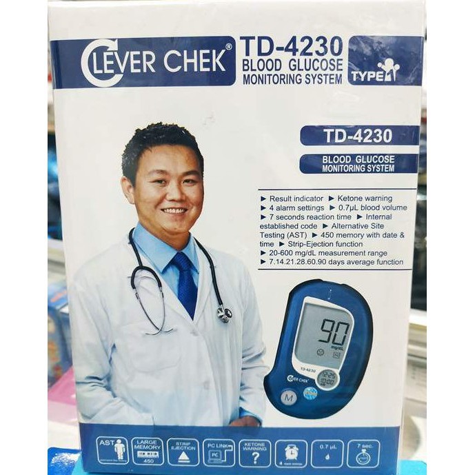 Máy đo đường huyết Clever chek tặng kèm 25 que thử