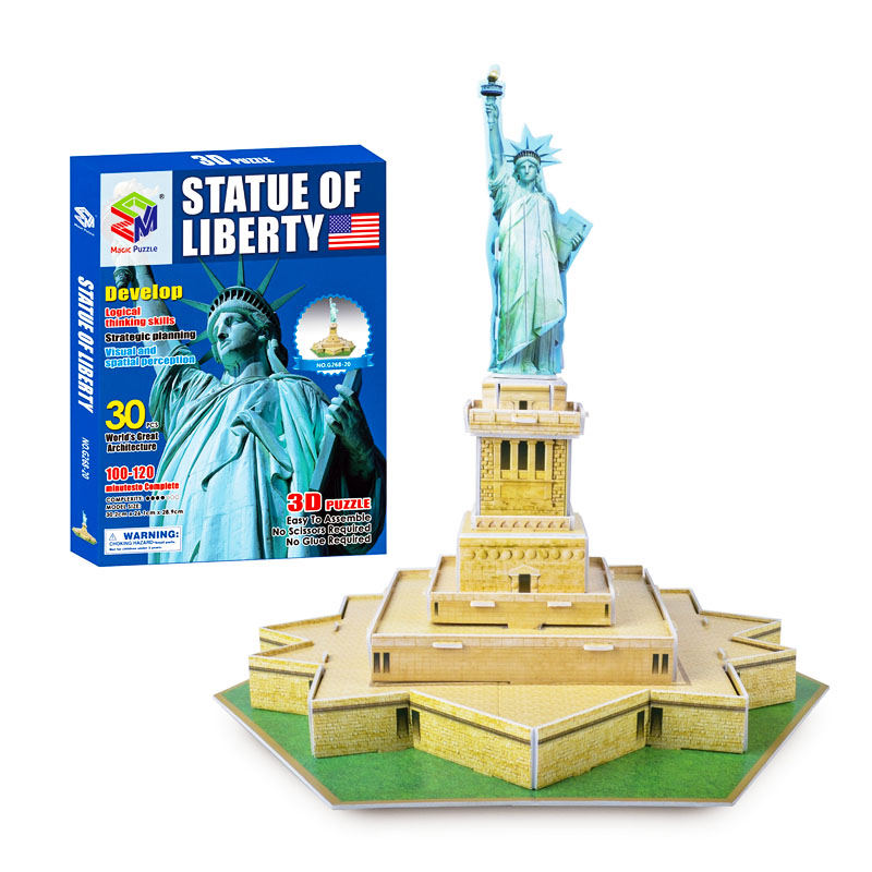 Mô hình giấy 3D - 9701 (G268-20) - Mô Hình Giấy 3D Magic Puzzle: Tượng Nữ Thần Tự Do G268-20 [30 Chi Tiết]