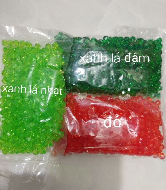 Hạt cườm pha lê nhựa 8li
