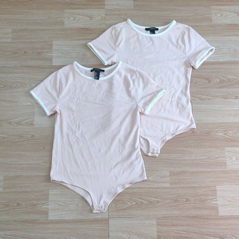 F21 ribbed bodysuit màu hồng BSF21N AMGOBET