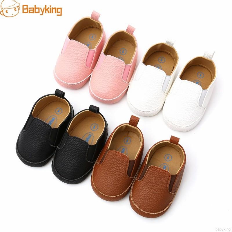Giày da PU đế mềm chống trượt cho bé