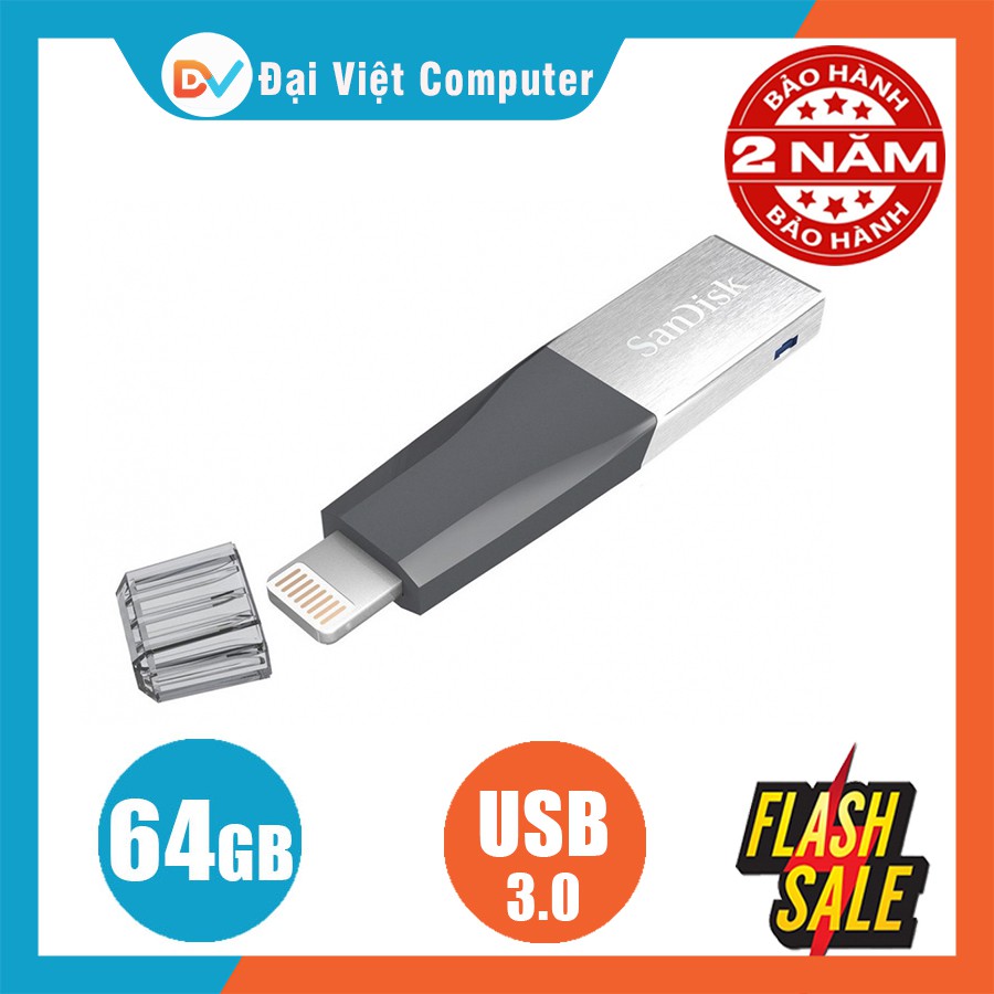 USB lighting 3.0 SanDisk iXpand Mini Flash 128GB 64GB cho iphone, ipad