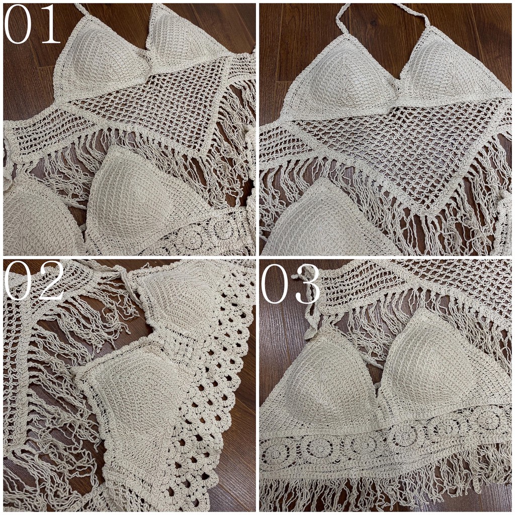 Áo Bra Đi Biển Nữ 🌸 Áo len đan móc bikini sexy đi bơi SIÊU HOT 🌸 | BigBuy360 - bigbuy360.vn