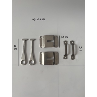 Bộ 2 chữ t dài inox 430, móc gài cửa xe tải
