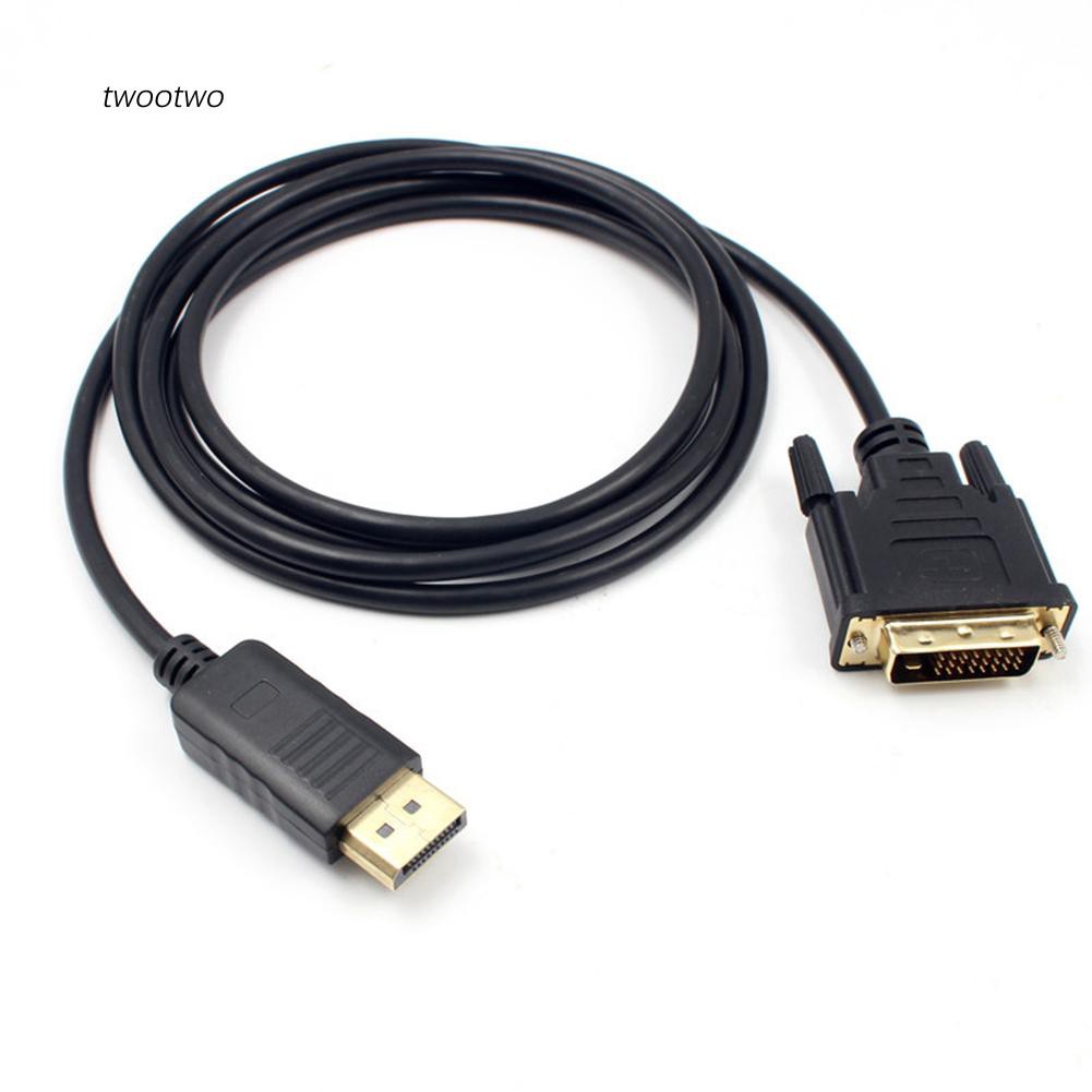 Khăn-6FT 1.8M Displayport DP Male to DVI Cable Adapter 24+1 Pins Core Cable HD 1080P