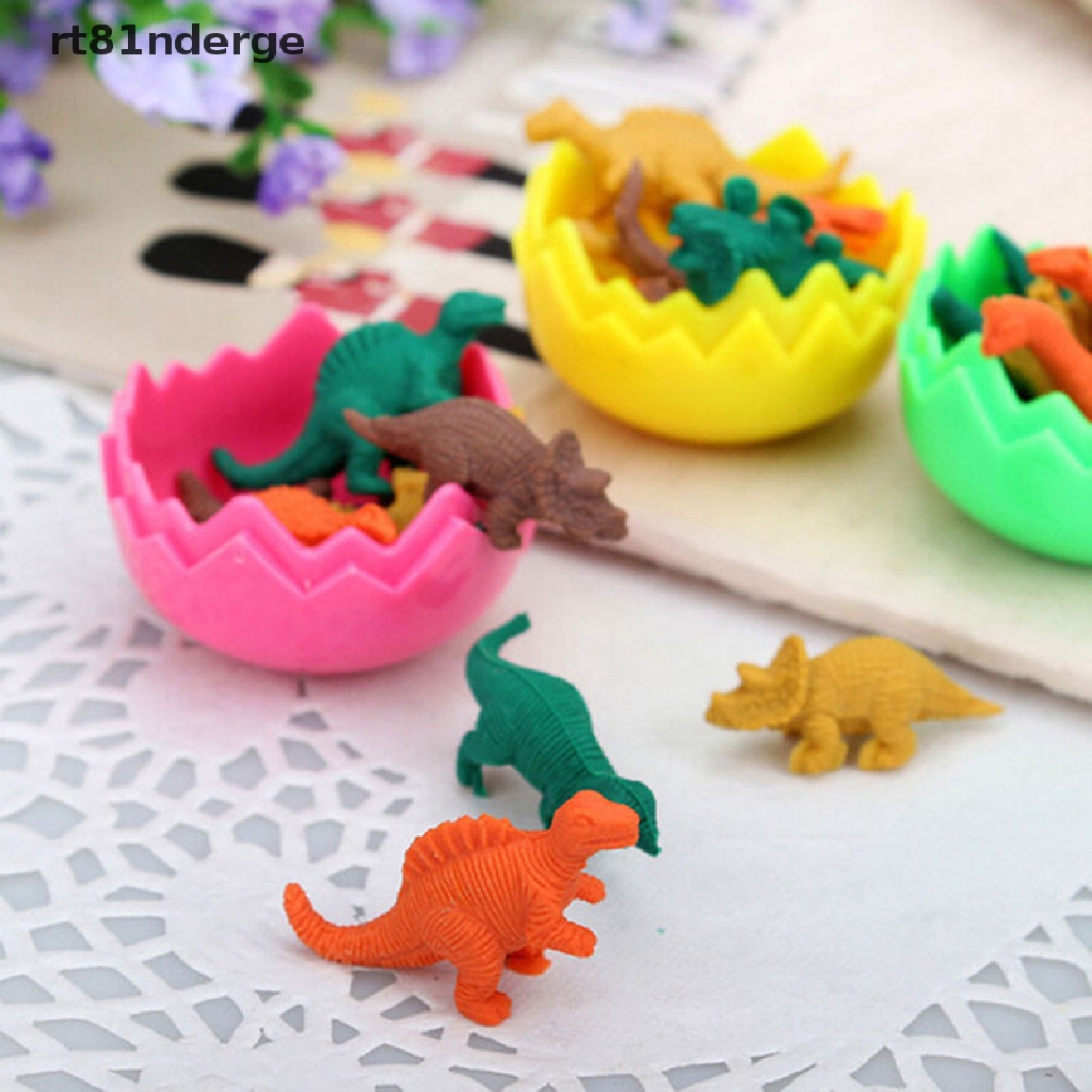 【ge】 8x Funny Dinosaurs Egg Pencil Rubber Eraser Students Office Stationery Gift Toys .