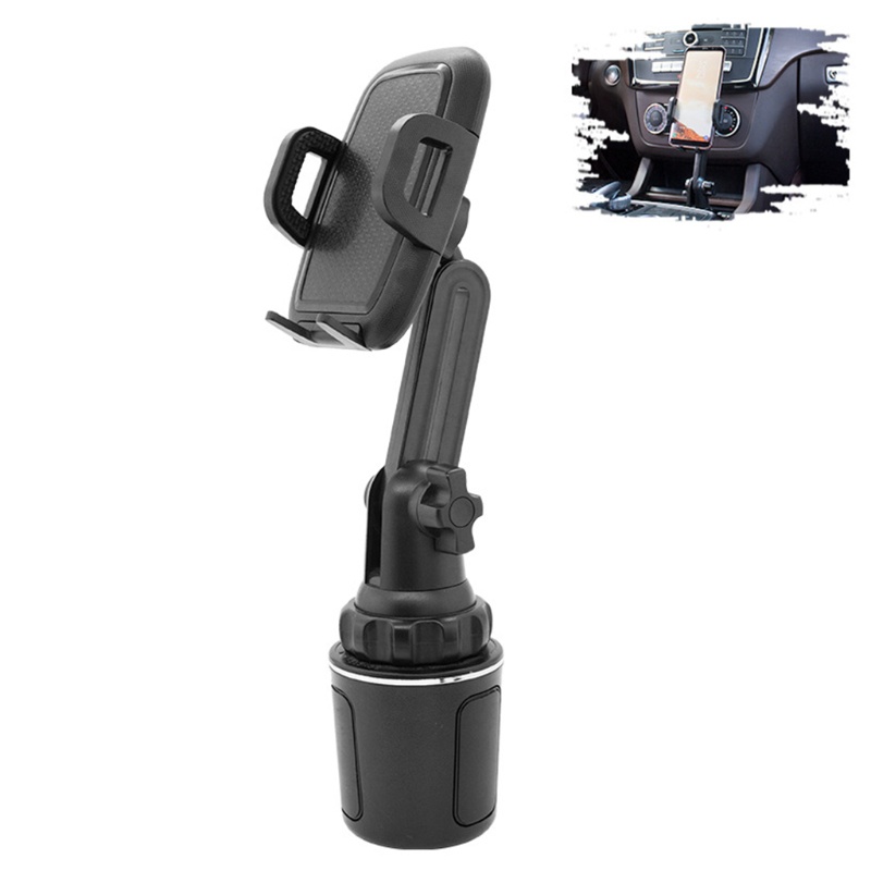 Giá Đỡ Điện Thoại / Cốc Nước Màu Đen Có Thể Điều Chỉnh Chiều Cao 360 Độ Tiện Dụng Cho Xe Hơi