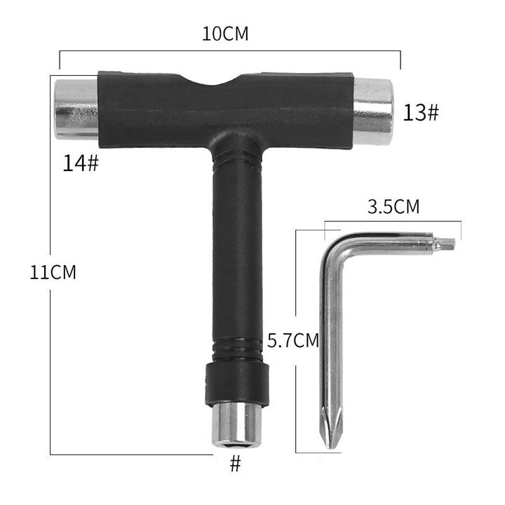 Dụng cụ tháo lắp sửa chữa ván trượt - tool ván trượt chữ T đa năng, vặn các ốc 10-12-14 tua vít vặn ốc 6 cạnh