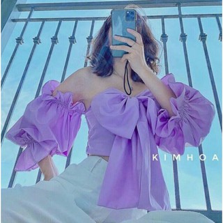 Đầm nơ trễ vai dễ thương