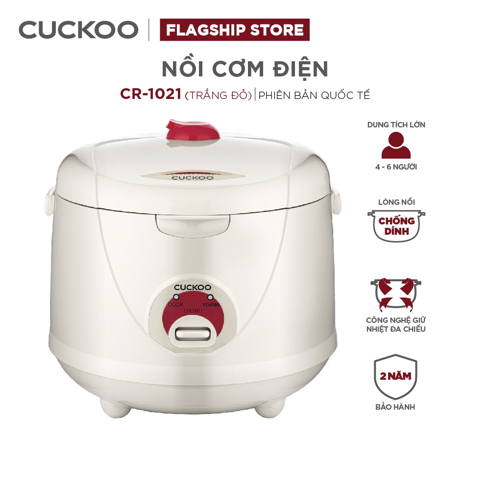 [Mã ELHADEV giảm 4% đơn 300K] Nồi Cơm Điện CUCKOO 1,8 lít CR-1021 nhiều màu - Hàng chính hãng - Chất lượng Hàn Quốc