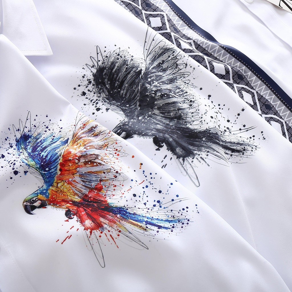 Áo sơ mi nam họa tiết 3d vải Lụa nến thoáng mát, thấm hút, không nhăn form xuông | BigBuy360 - bigbuy360.vn