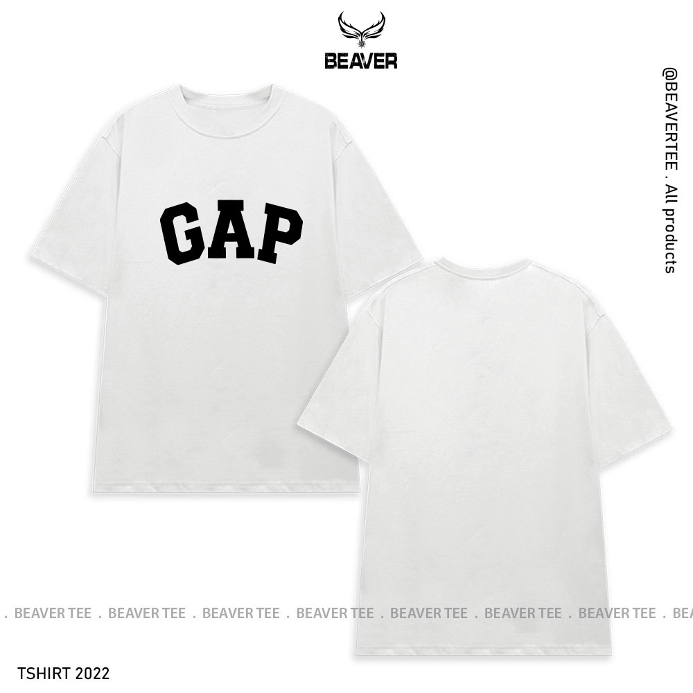 Áo trắng/ Quần đen Beaver Tee "GAP ĐEN"  Local Brand tay lỡ form rộng nam nữ Unisex Freeship Extra