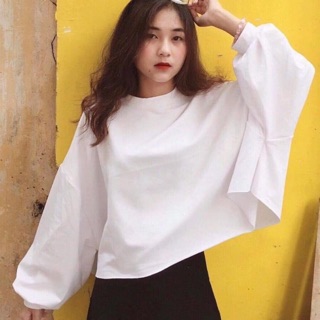 Áo nỉ tay bồng form rộng cực xinh (ảnh thật 100%)