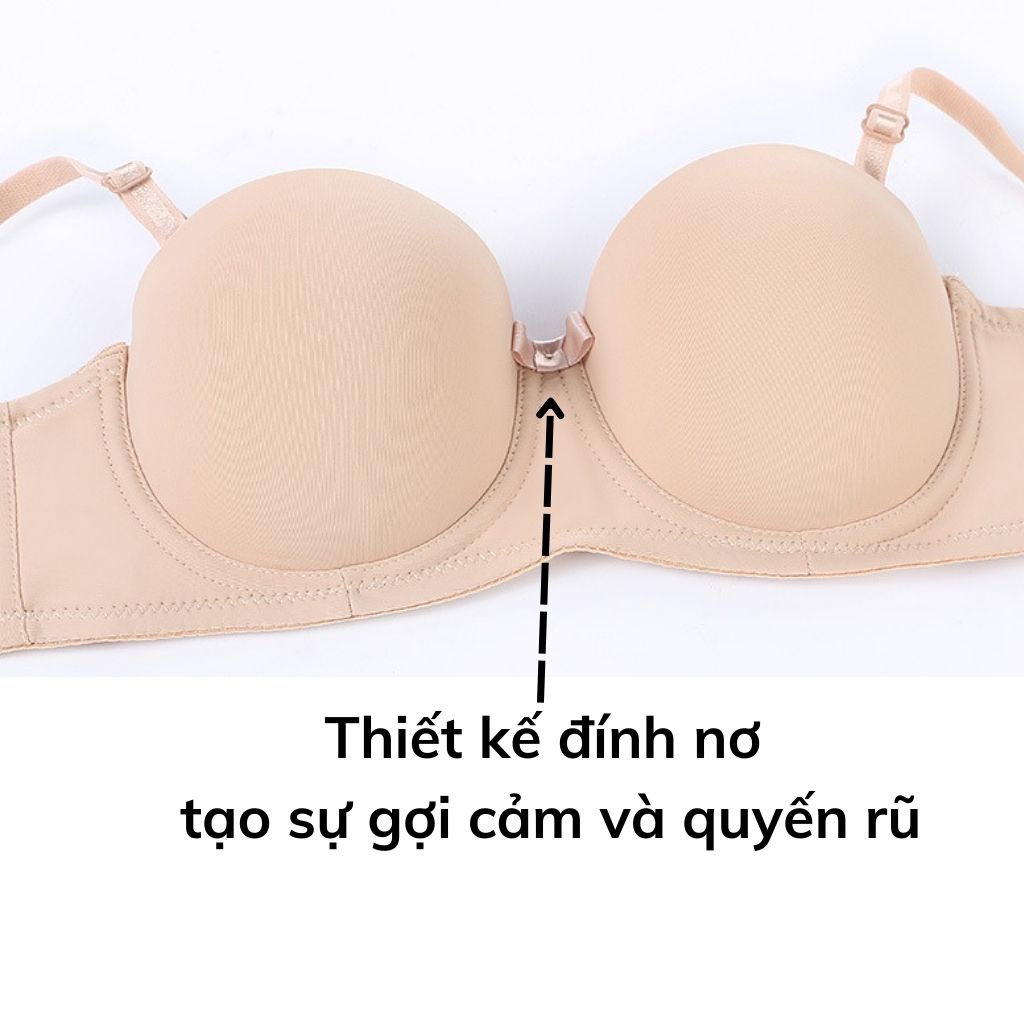 Áo ngực nữ có gọng đệm mút mỏng nâng ngực tạo khe, áo lót su không dây đẹp và quyến rũ DEVARI A2025