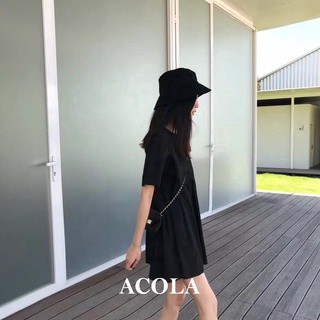 Đầm dáng suông tay ngắn basic ACOLA Z008