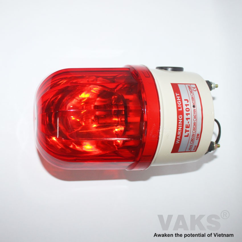 ĐÈN QUAY TÍN HIỆU BÁO ĐỘNG 1101J - 220V AC - CÓ CÒI, Màu Đỏ.