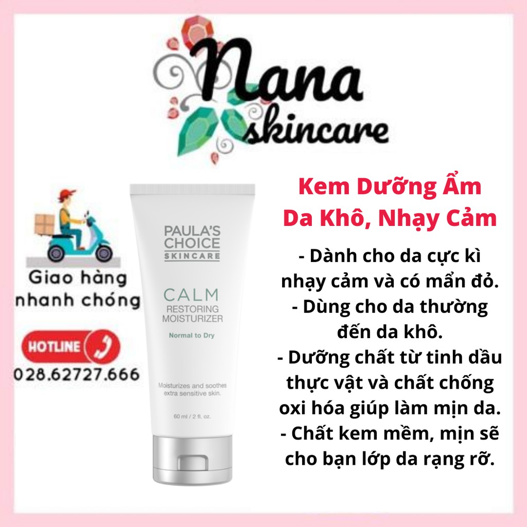 Kem Dưỡng Ẩm Cho Da Khô, Nhạy Cảm – PAULA’S CHOICE Calm Redness Relief Moisturizer