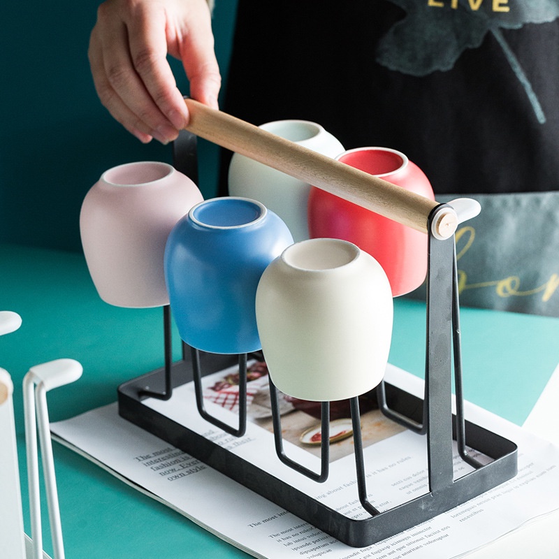 Giá úp ly, cốc bằng sắt để bàn