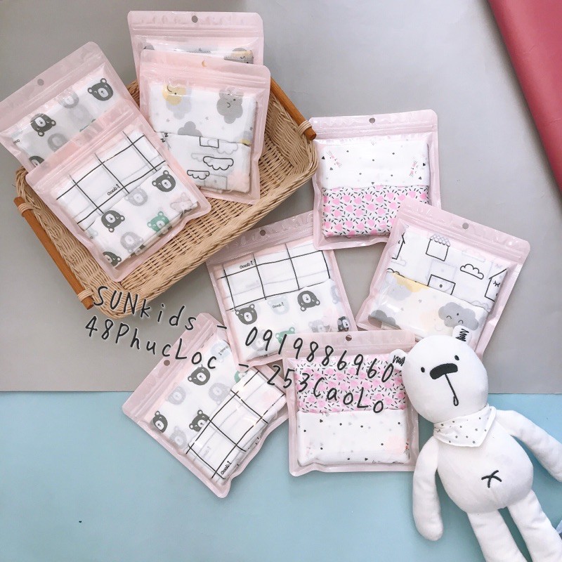 Khăn sữa Cordi Hàn Quốc (sợi tre siêu mềm k xổ lông)- Set 5 chiếc