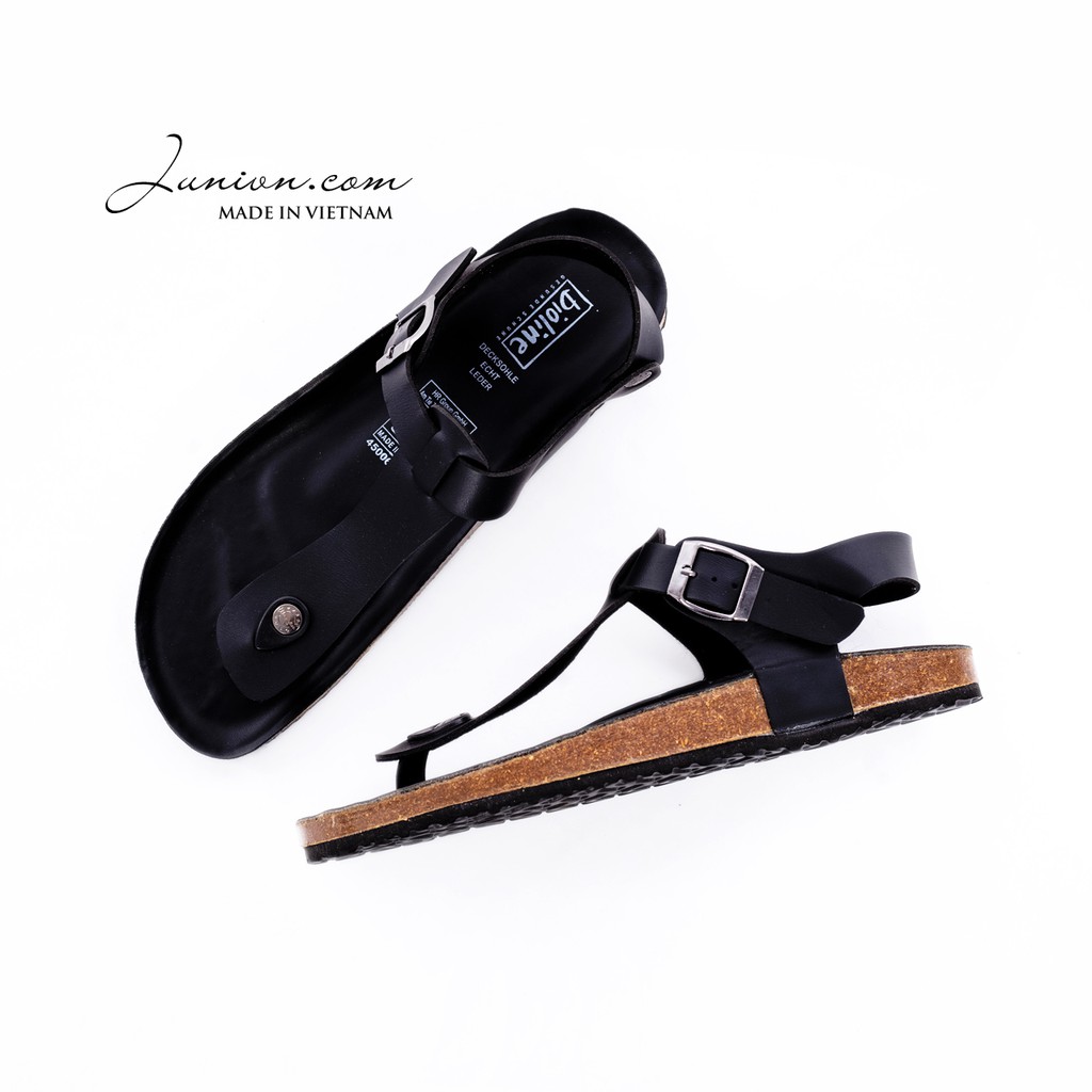 [DA PU-CHỐNG NƯỚC] PU10- Dép sandal xỏ ngón Unisex da PU, đế trấu Bioline Birken - Xuất khẩu châu Âu - Juni Store