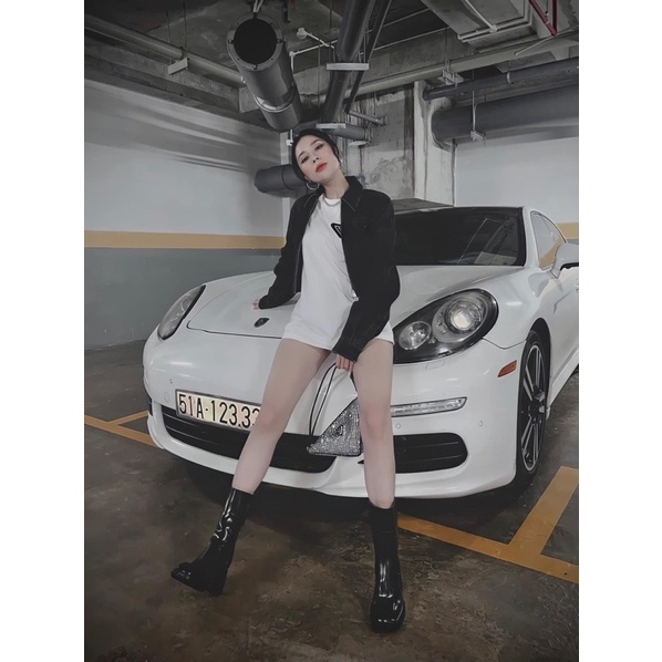 Túi kẹp nách prada đính đá tam giác