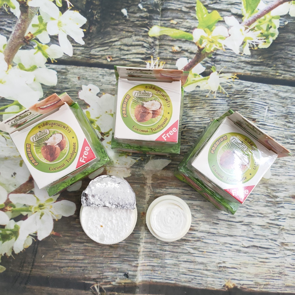 Kem Tẩy Trắng Răng Thái Lan Green Herb hũ lớn tặng hũ nhỏ