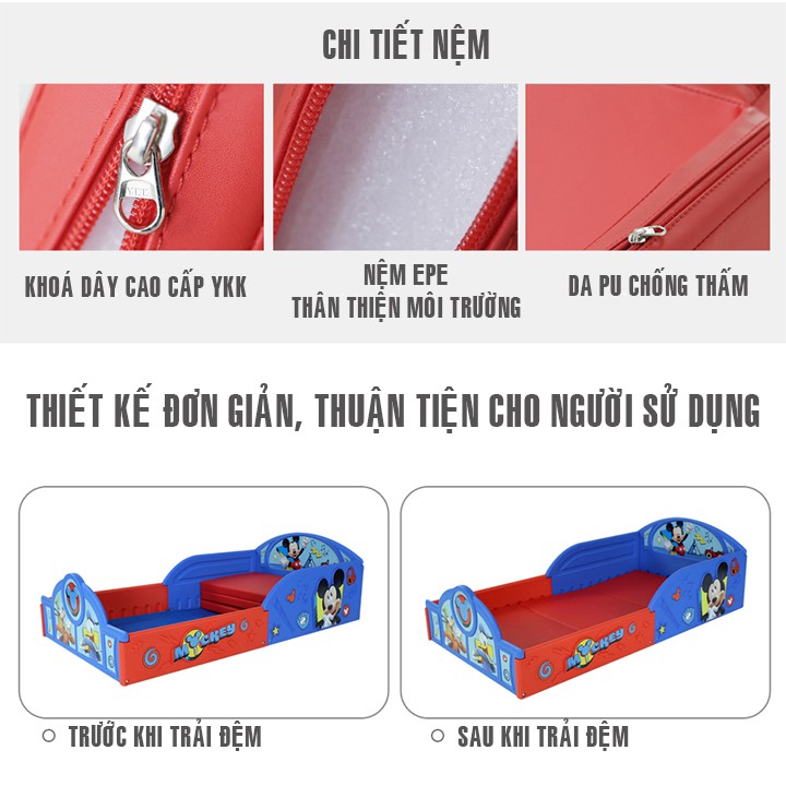 Giường ngủ cho bé (kèm đệm) phù hợp cho bé từ 1 - 10 tuổi - Giường cho bé - Giường ngủ thông minh 5.0