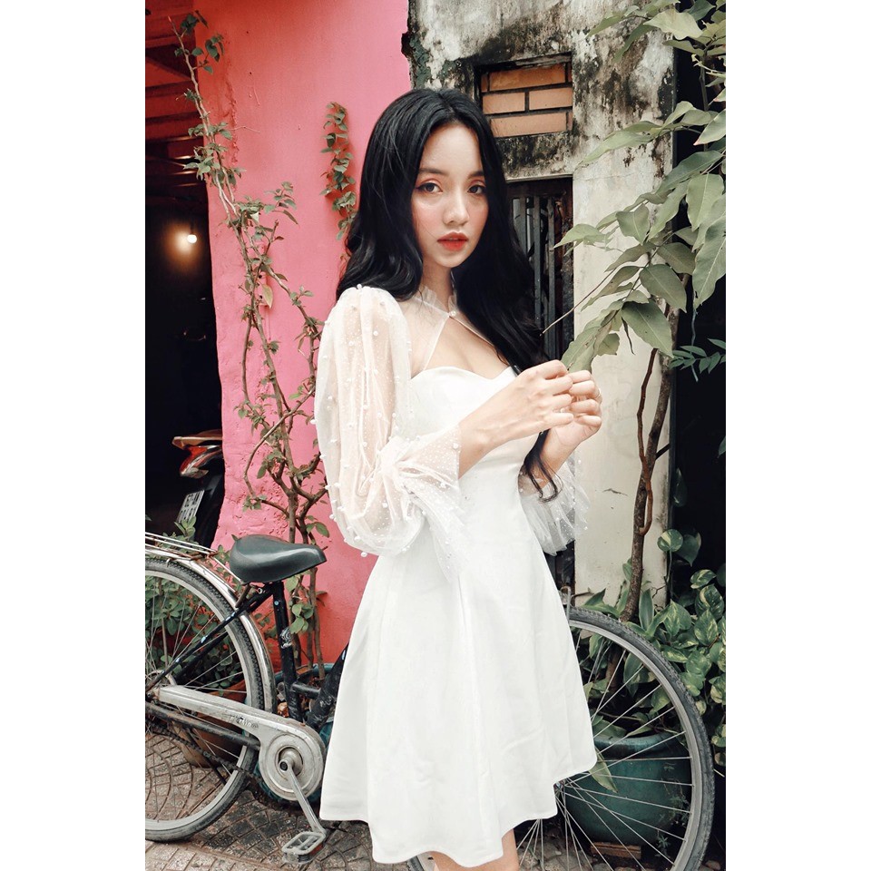 Đầm dự tiệc Tay phồng đính hạt tôn dáng | BigBuy360 - bigbuy360.vn