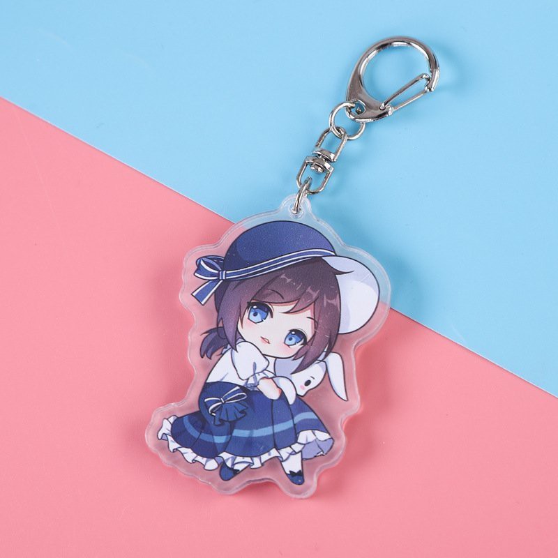( Mica trong acrylic) Móc khóa IDENTITY V NHÂN CÁCH THỨ NĂM VER NỀN TÍM in hình anime chibi