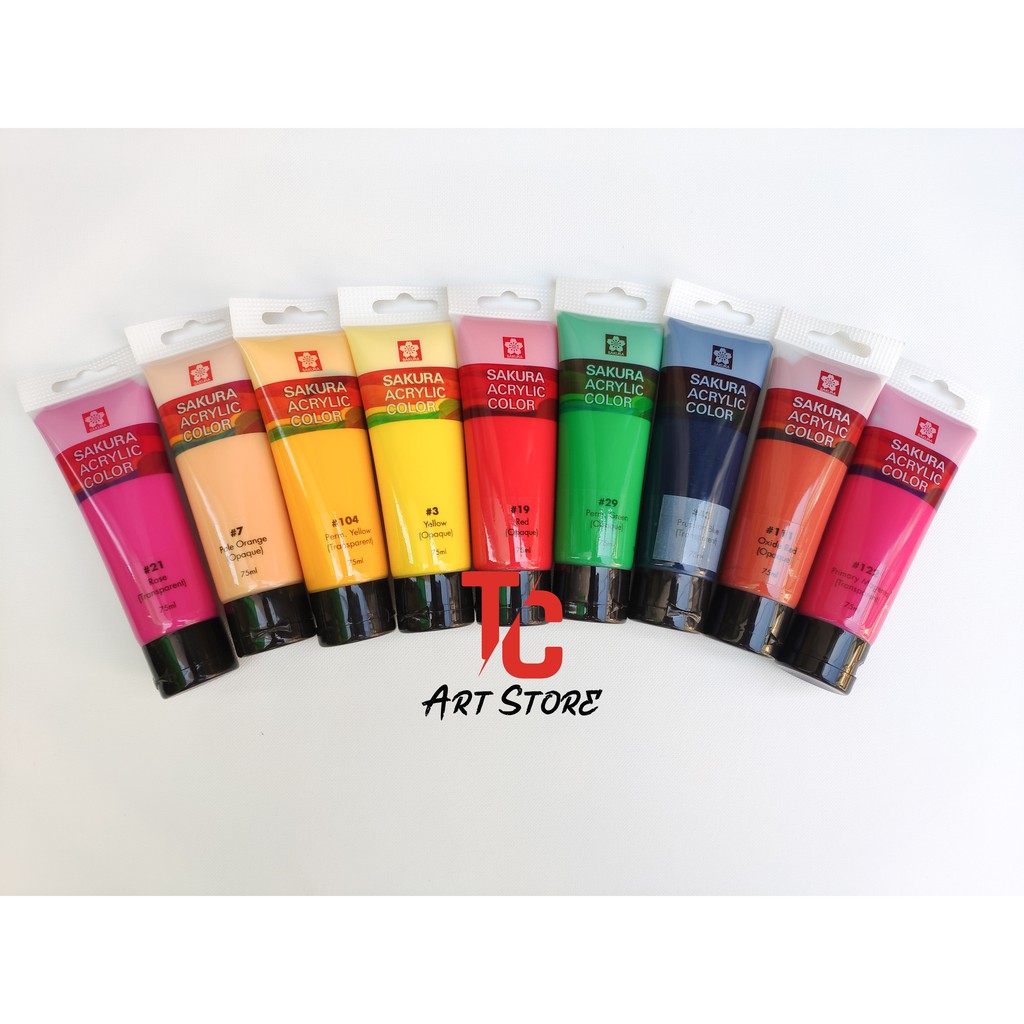 Màu Acrylic Sakura Tuýp 75Mml - (bảng màu 2)