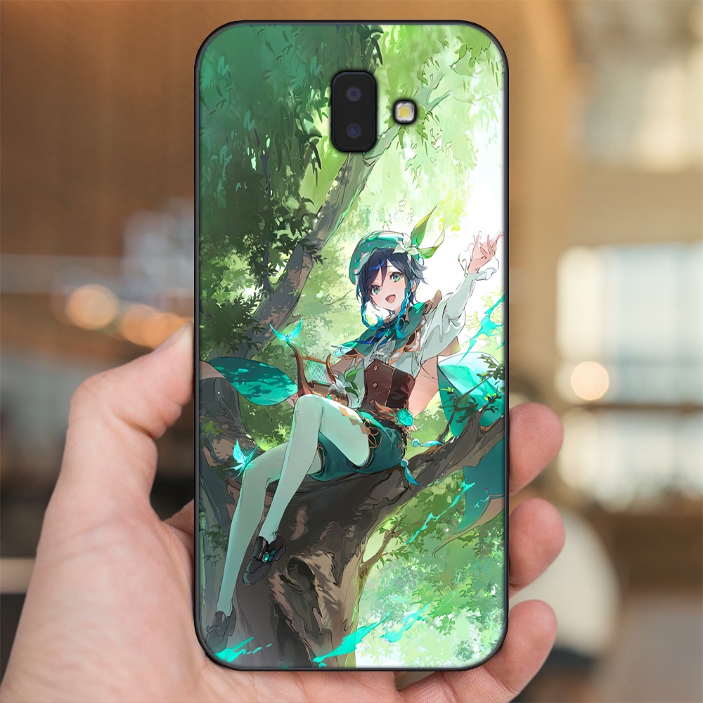 Ốp lưng Samsung J6 Plus viền đen in hình Venti Genshin Impact
