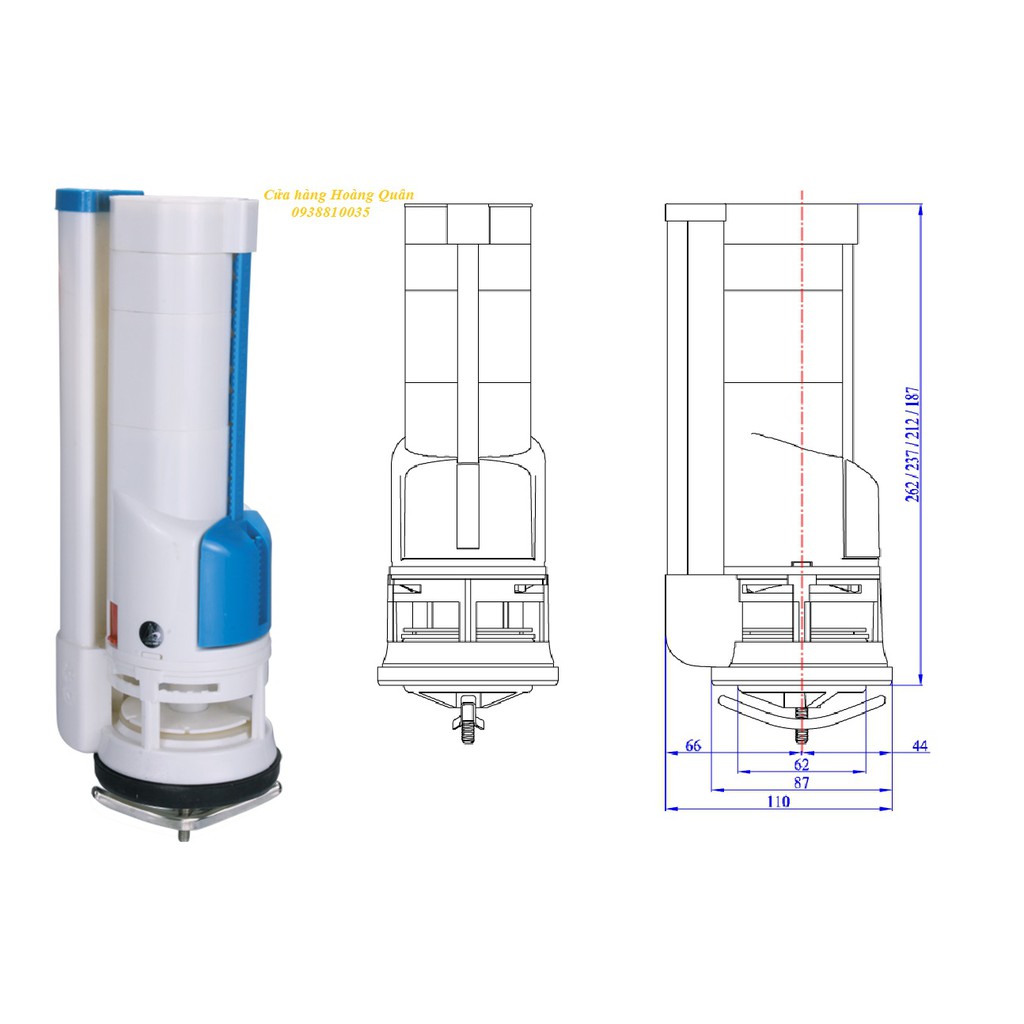 BỘ XẢ CẦU 1 KHỐI (LIỀN KHỐI) 2 NÚT NHẤN VS0503 HA